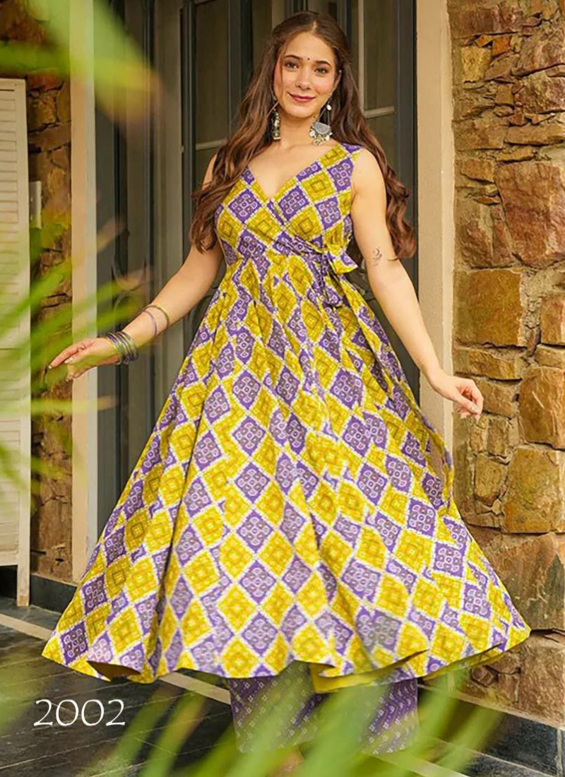 Heavy Rayon Anarkali Gown with Digital Print & 3.5m Flair