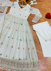 Designer Faux Blooming Anarkali Suit 9