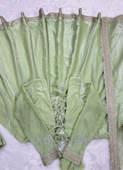 Fendy Silk Gown Set with Sequin &amp; Thread Work 9