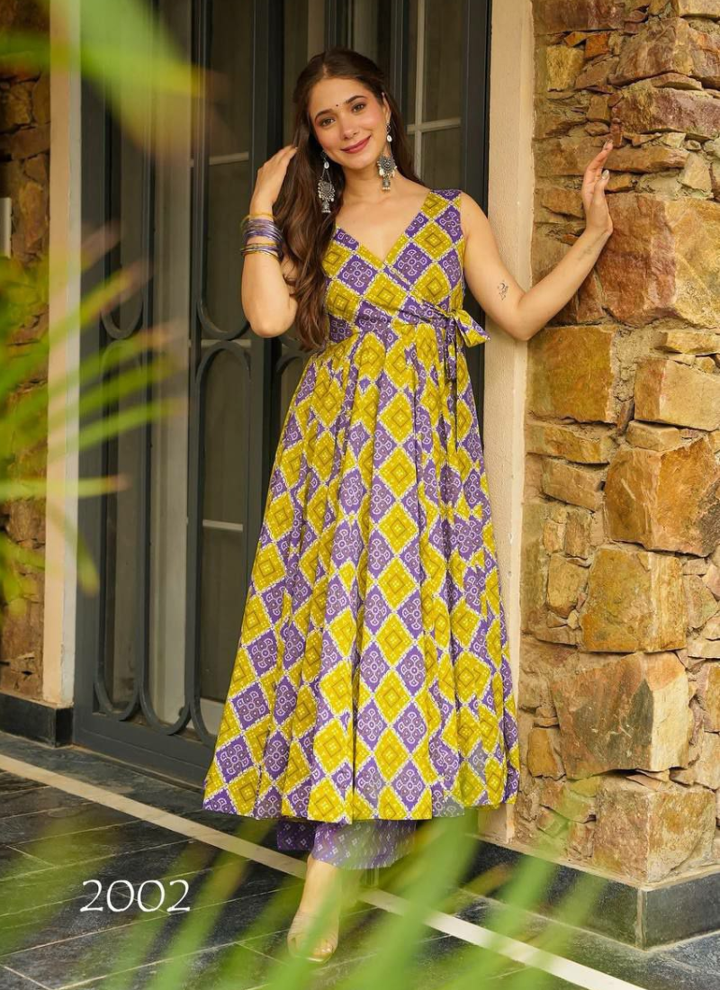 Heavy Rayon Anarkali Gown with Digital Print & 3.5m Flair