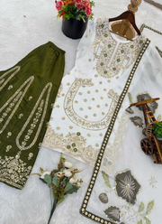 Sharara Suit in GMY Silk with Heavy Embroidery, Sequins Work & Organza Dupatta 10