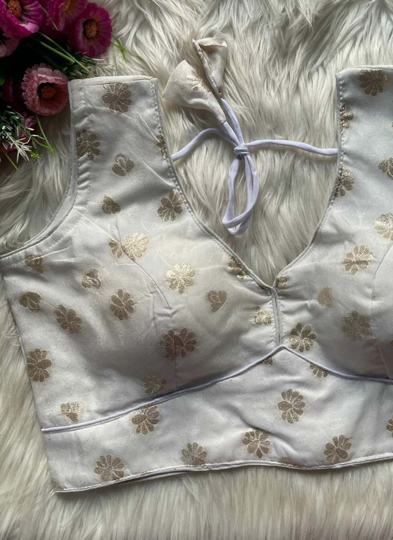 Cosmos Viscose Jequard Silk Women’s Blouse with Heavy Partywear Design