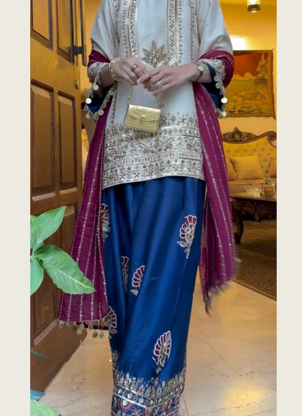 Silk Sharara Set with Georgette Dupatta