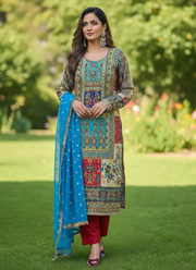 Pakistani Chinnon Salwar Suit with Hand Embroidery 3