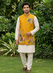 Premium Indian Men’s Koti Set | Malai Satin Ethnic Fashion Online Australia 9
