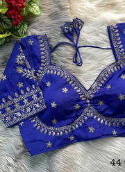 Royal Jodha Bridal Blouse in Vichitra Silk with Jari & Sequins Work 9