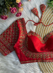 Italian Silk Women’s Blouse with Handwork, Sequins & Thread Work 9