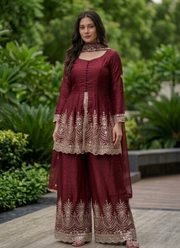 Fandy Silk Kurta Palazzo Set | Indian Women's Fashion Online Shop Australia 4