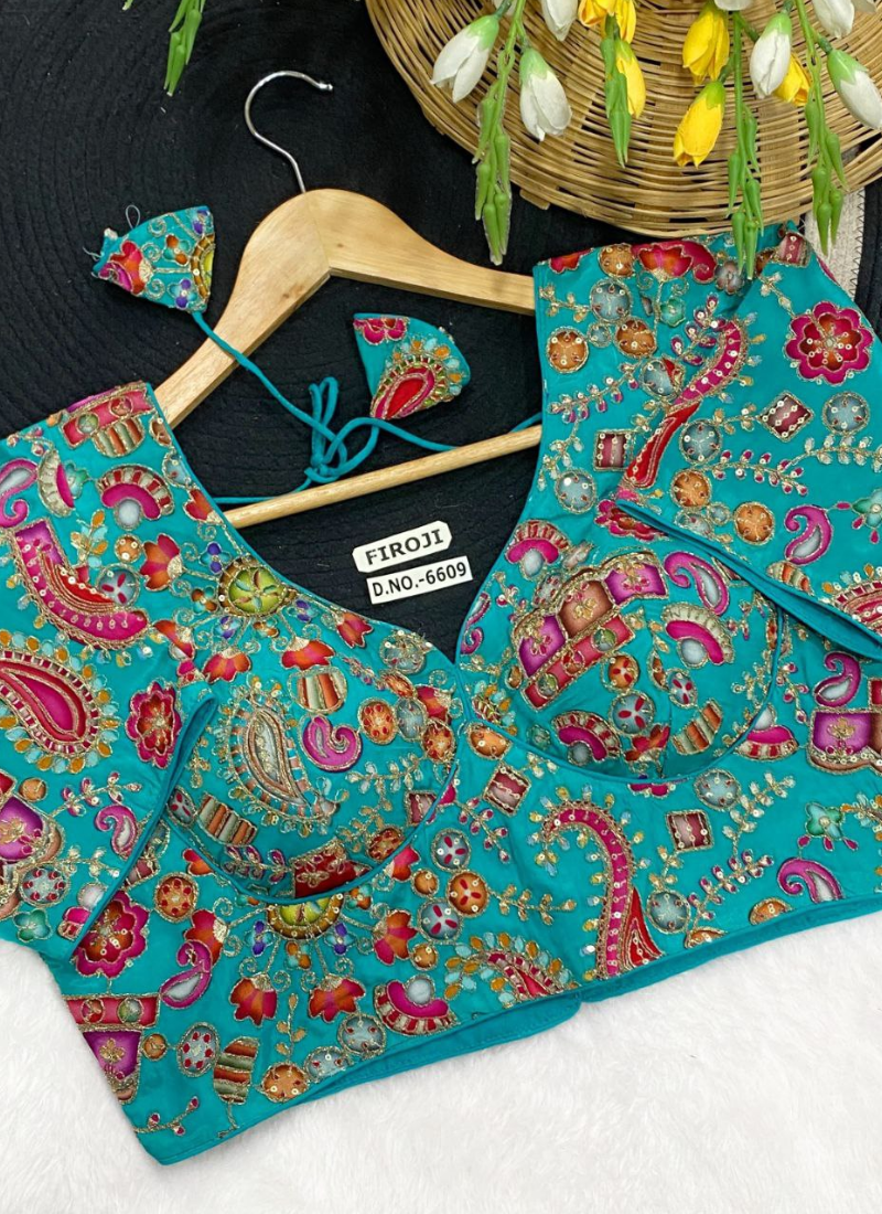 Luxury bridal blouse with velvet fabric, cotton lining, premium padding, and trendy colors.