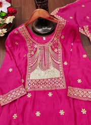 Sharara Suit in Chinon with Sequins Embroidery Work + Dupatta 9