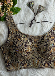 Heavy Velvet Partywear Blouse with Front Open Style 12