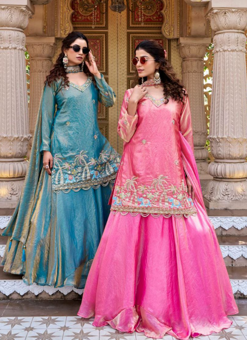 Fendy Kurti Lehenga Set with Embroidered Dupatta