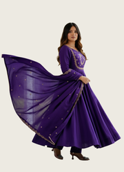 Royal Chanderi Silk Anarkali with Dupatta 2