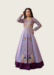 Satin Silk Blouse with Vichitra Lehenga Set 2