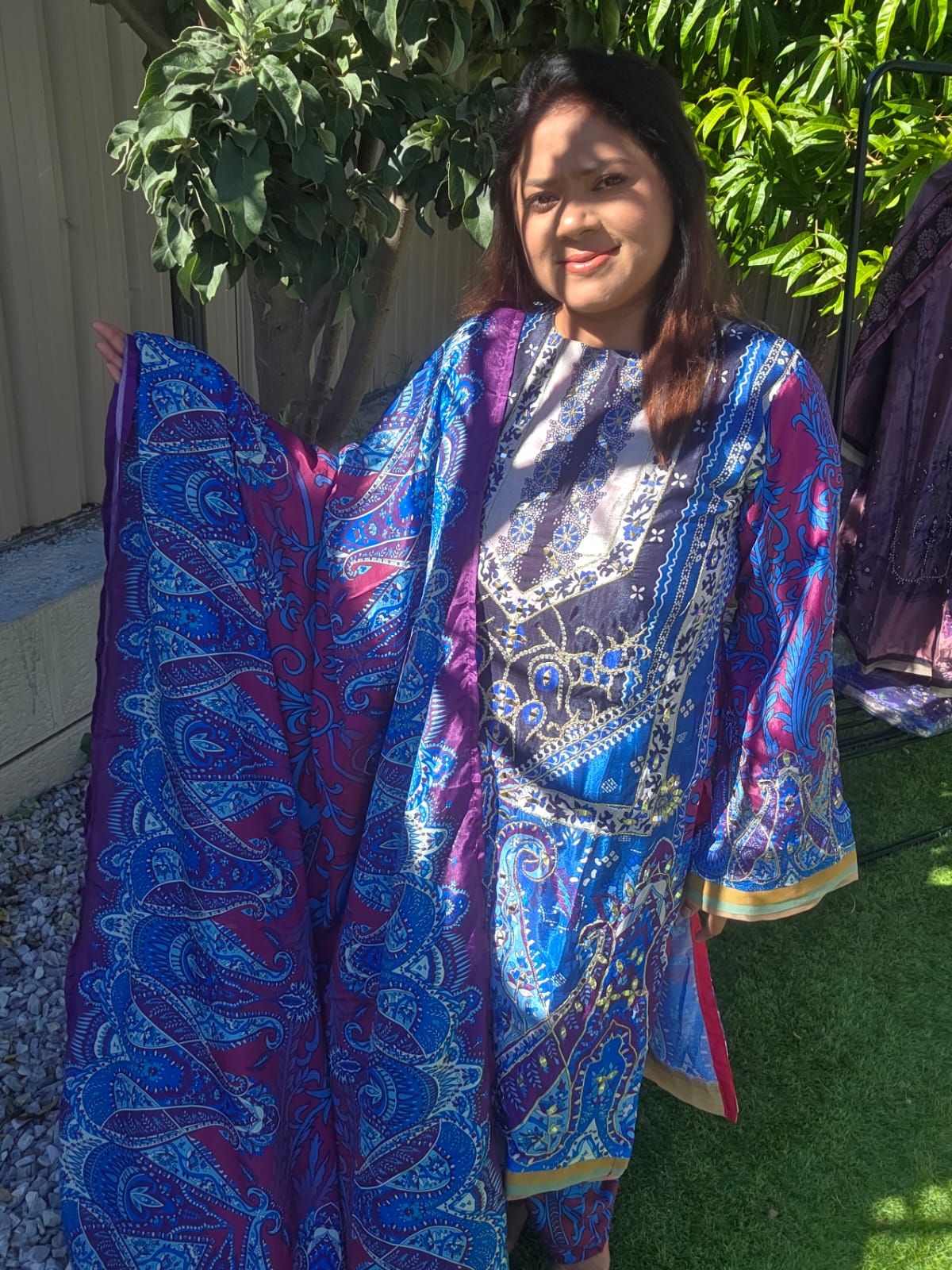 Elegant Chinon Silk Salwar Kameez with Embroidery & Dupatta – Festive Indian Dress