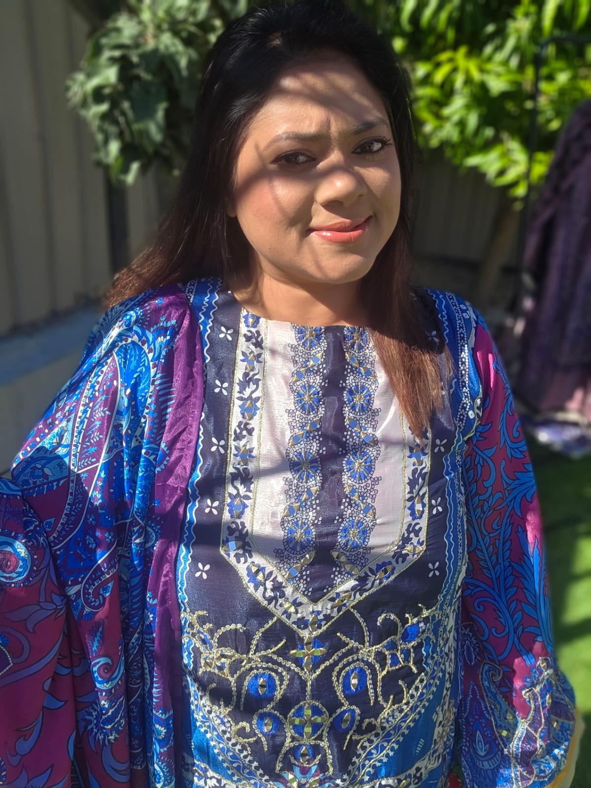 Elegant Chinon Silk Salwar Kameez with Embroidery & Dupatta – Festive Indian Dress