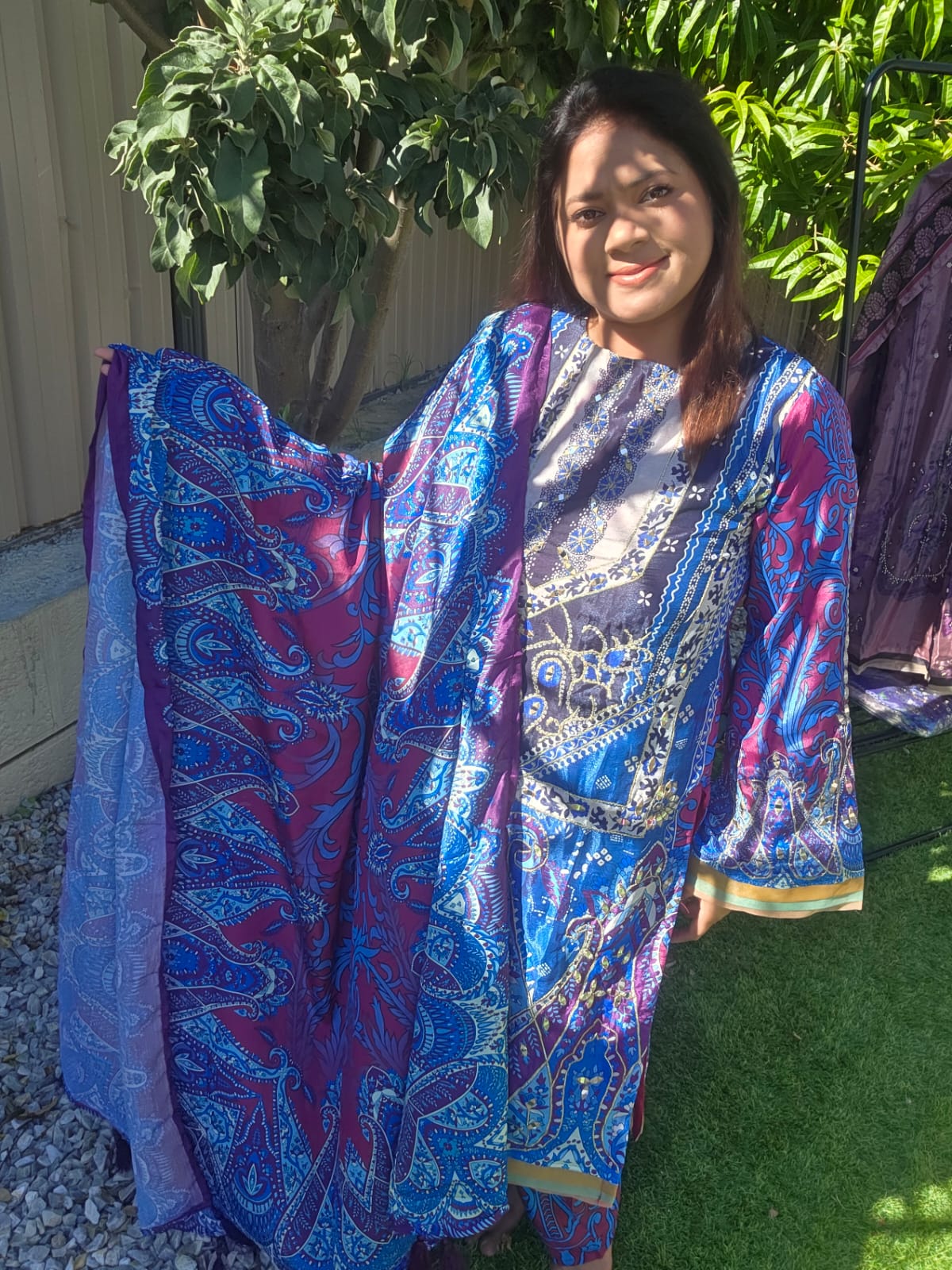 Elegant Chinon Silk Salwar Kameez with Embroidery & Dupatta – Festive Indian Dress