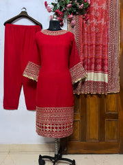 Red Georgette Salwar Kameez – Karwa Chauth Special Elegance 7