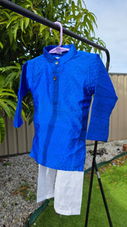 Royal Blue Kids Kurta Pajama Set – Elegant Ethnic Wear 9