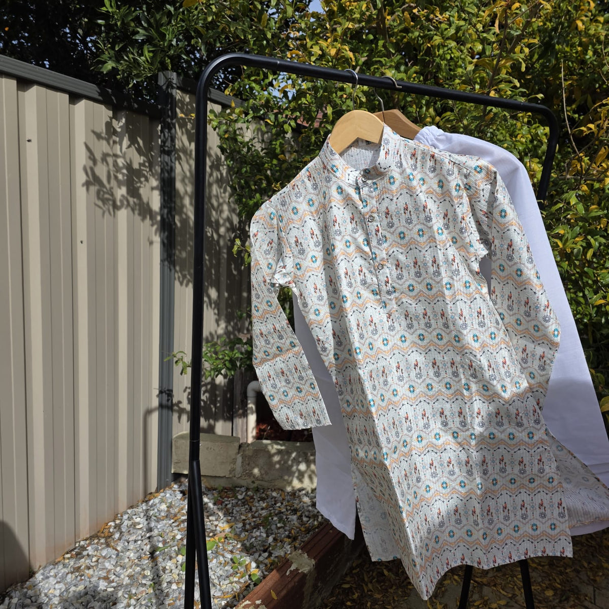 Multicolor Kids Kurta Pajama – Silk Kurta with Cotton Pyjama