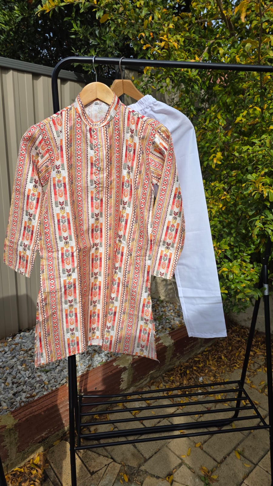 Multicolor Kids Kurta Pajama – Silk Kurta with Cotton Pyjama