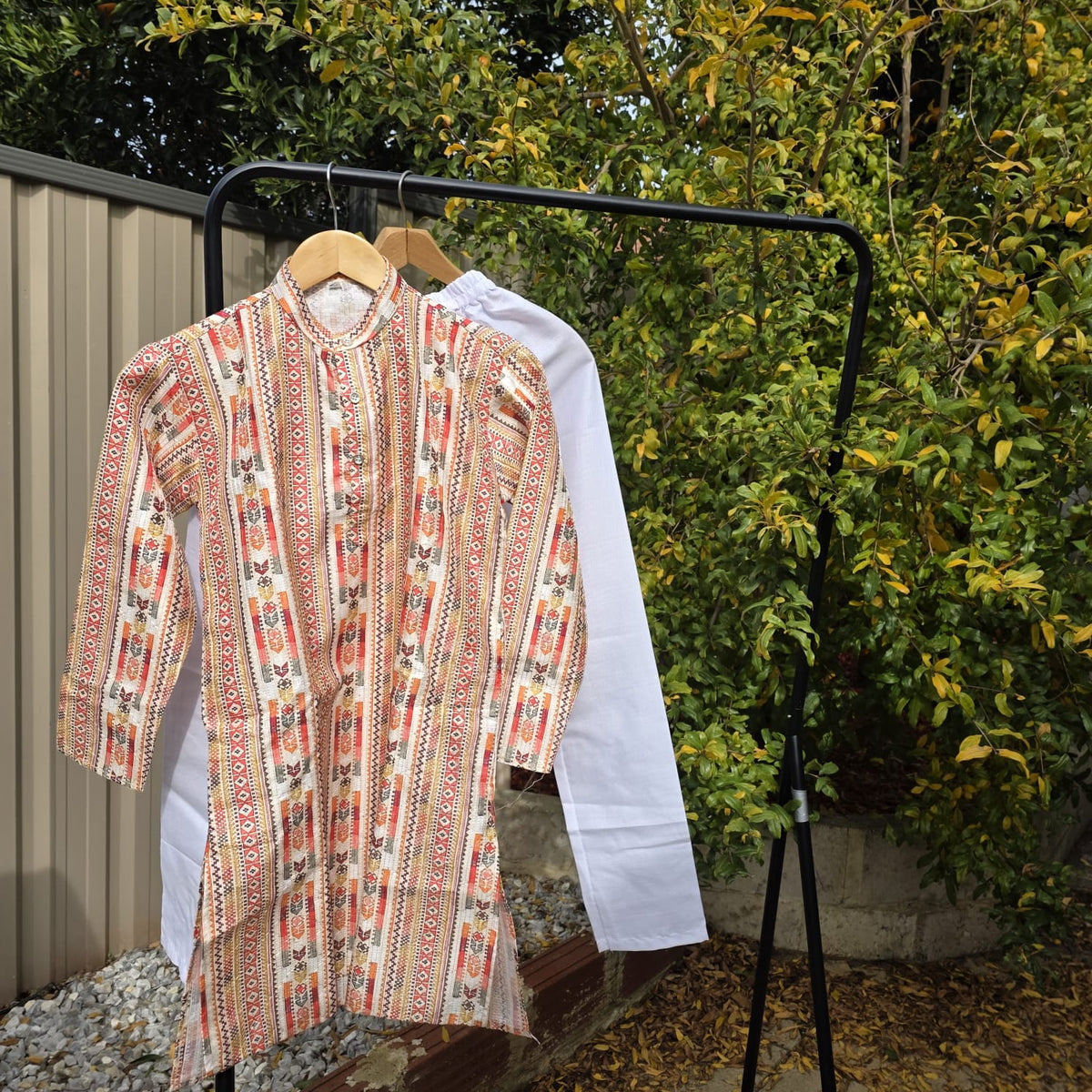 Multicolor Kids Kurta Pajama – Silk Kurta with Cotton Pyjama