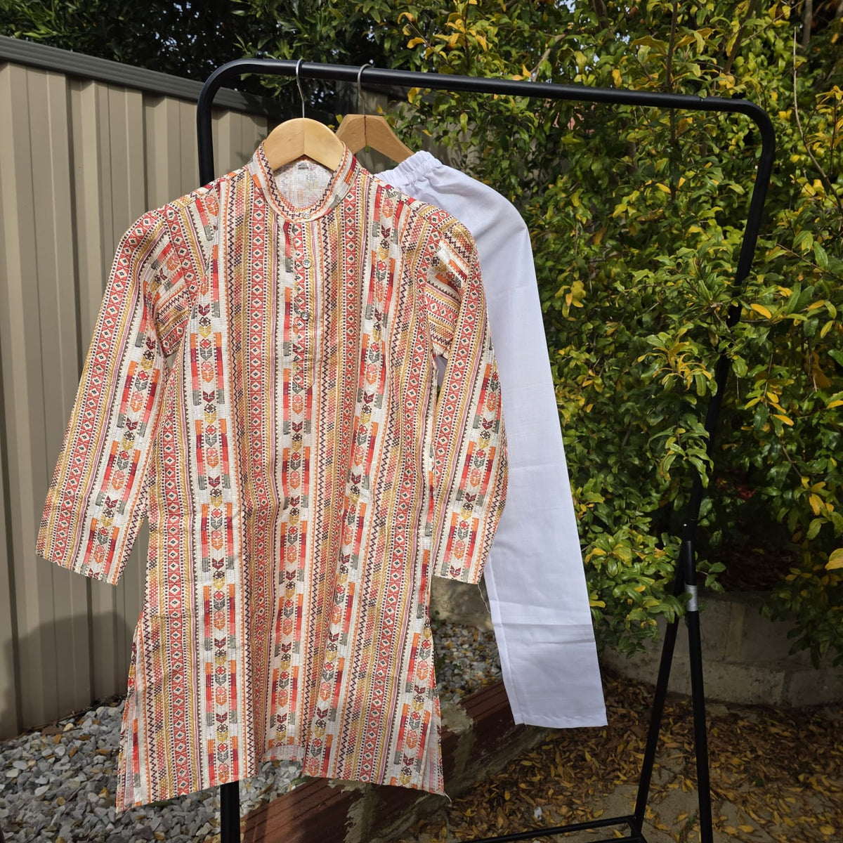 Multicolor Kids Kurta Pajama – Silk Kurta with Cotton Pyjama