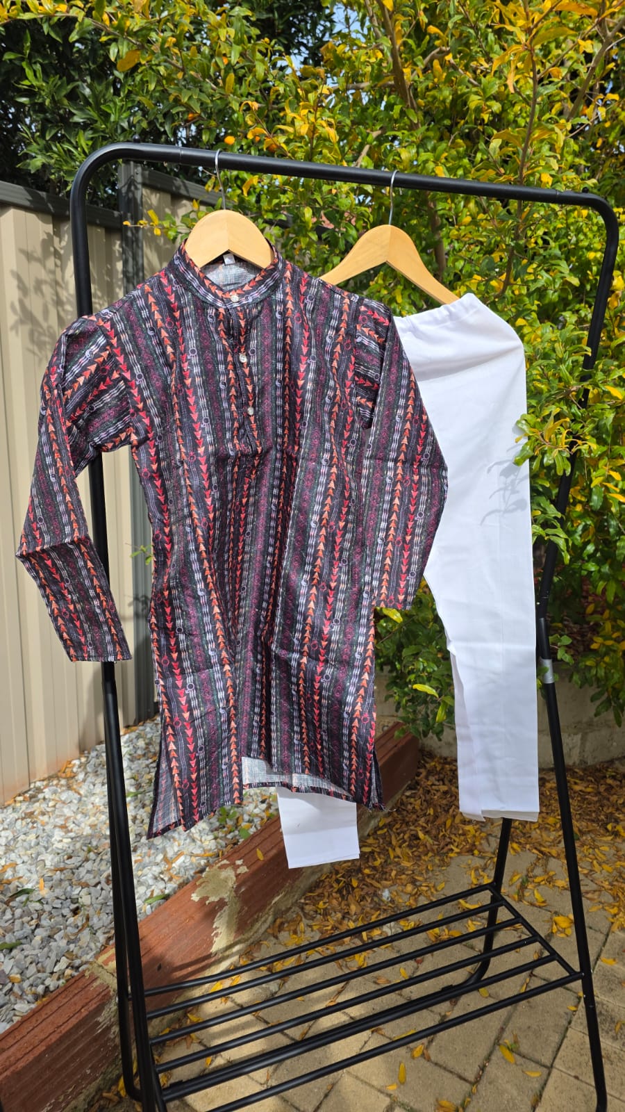 Color Splash Kids Kurta Pajama – Multicolor Silk Kurta with Cotton Pyjama