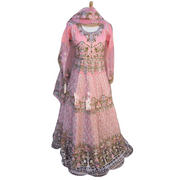 Pink Pakistani Anarkali Suit – Net Fabric with Embroidery 14