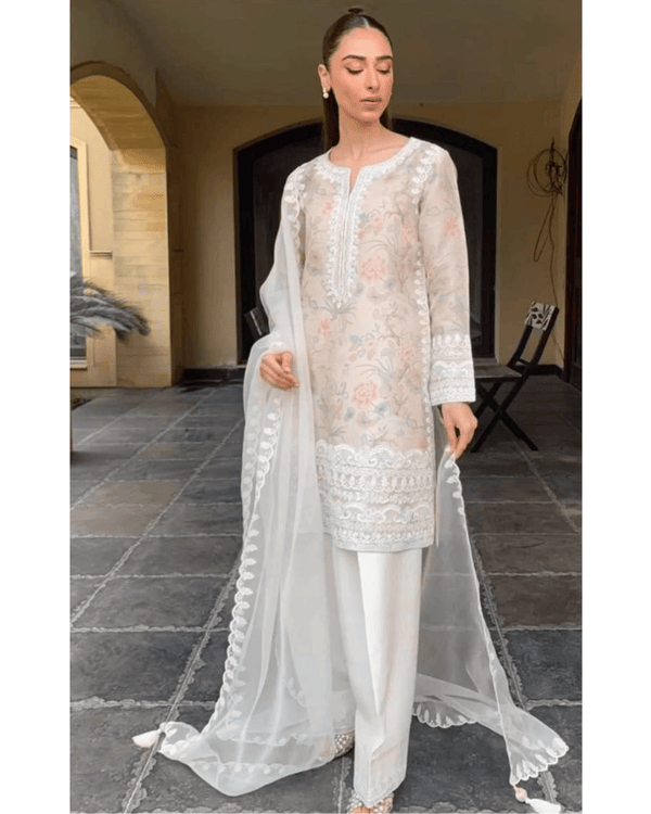 Trending Kurta & Farshi Salwaar Set – Printed Tebi Organza Australia