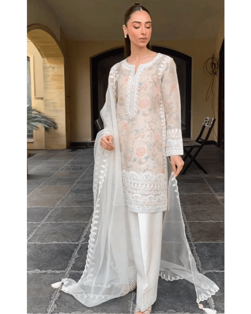 Trending Kurta & Farshi Salwaar Set – Printed Tebi Organza Australia