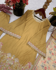 Embroidered French Crepe Farshi Salwar Suit – Moti & Printed Dupatta 4