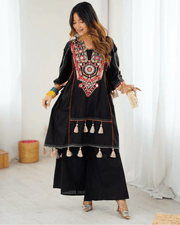 Pure Khadi Cotton Designer Co-ord Set – Embroidered with Mirror Work 4