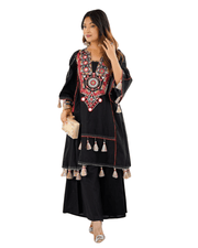 Pure Khadi Cotton Designer Co-ord Set – Embroidered with Mirror Work 2