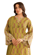 Embroidered Heavy French Crepe Farshi Salwar Suit – Printed Dupatta 1