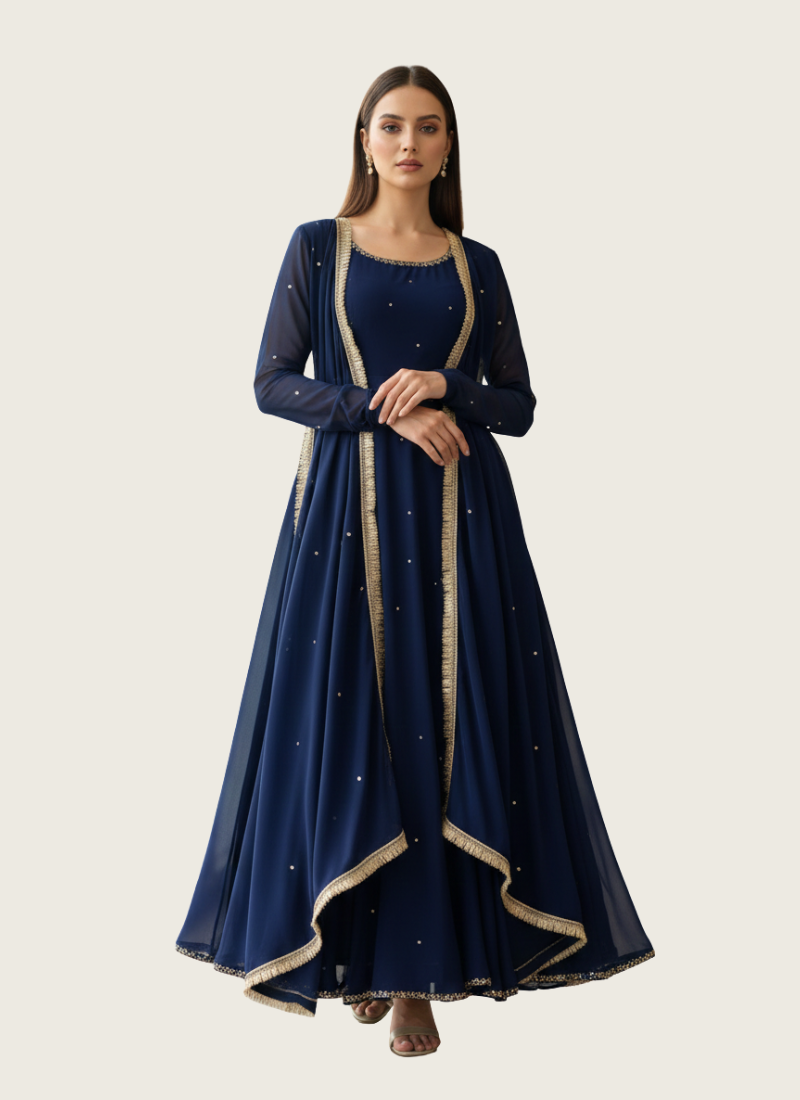 Elegant Handwork Anarkali Set with Dupatta