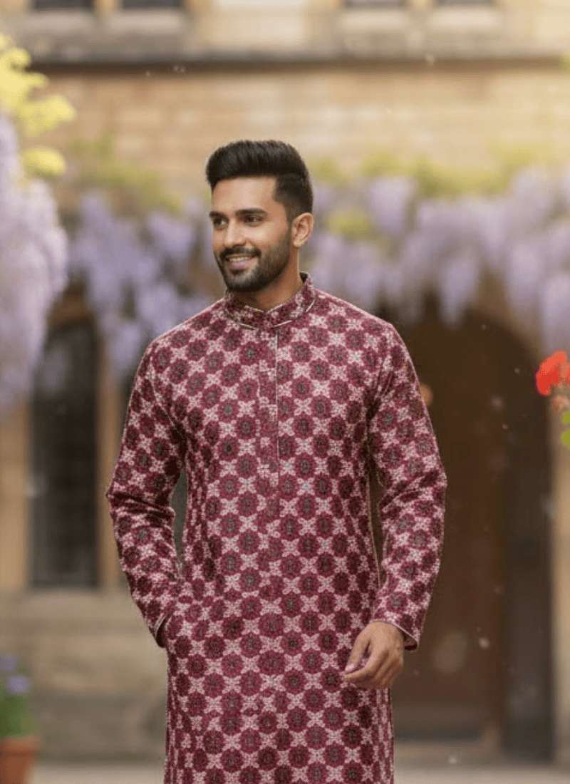 Dark Magenta Men’s Kurta