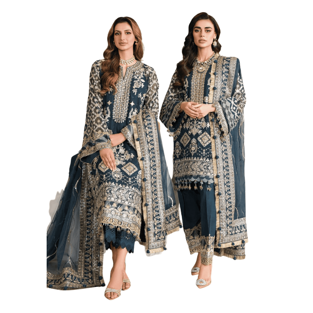 Pakistani Sea Green Salwar Suit with Heavy Embroidery