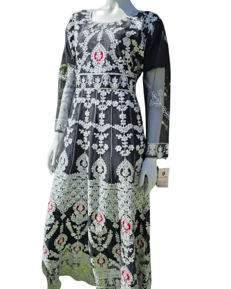 Elegant Black Pakistani Anarkali Suit with Dupatta