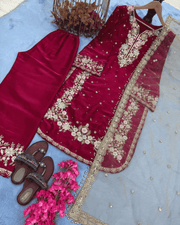 Jimmy Choo Embroidered Plazzo Set – Butterfly Net Dupatta 5