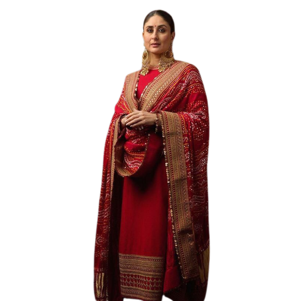 Red Georgette Salwar Kameez – Karwa Chauth Special Elegance