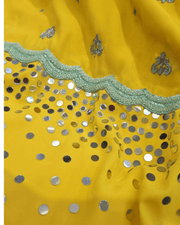 Yellow Makhon Georgette Salwar Suit – Silk Pants & Net Dupatta 3