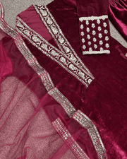 Winter Collection Velvet Suit – Embroidered Heavy Viscose 5