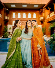 Chinon Silk Anarkali Suit – Tassel Sleeves, Butterfly Net Dupatta 3