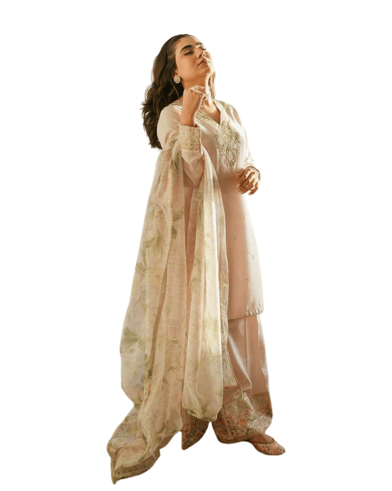 Farshi Salwar Suit – Embroidered Crepe Set with Chinon Silk Dupatta