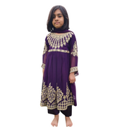 Royal Plum Chiffon Anarkali Dress for Kids – Elegant Festive Wear 8