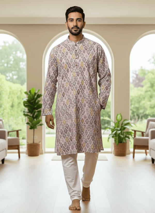Multicolour men's kurta – dupatta and set view