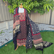 Green Ajrak Salwar Suit – Pure Modal Fabric with Jari Border Dupatta 7