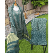 Green Ajrak Salwar Kameez – Pure Modal Fabric with Jari Border Dupatta 12