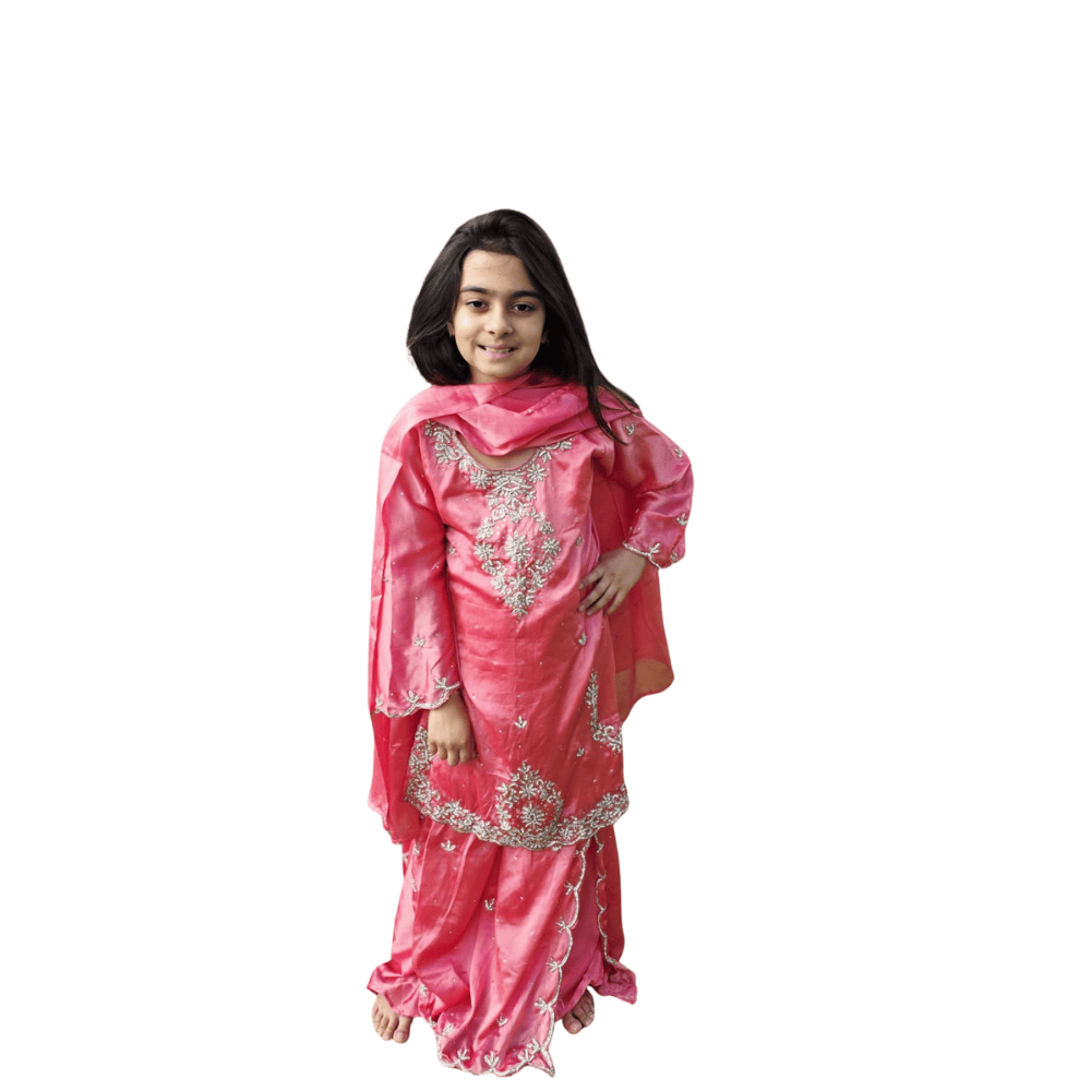 Silk Sharara Suit for Girls – Festive Ethnic Wear for Kids